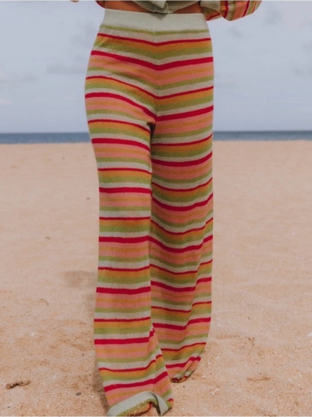 Daily Drills Stripe Pants in Olive, Pink & Yellow